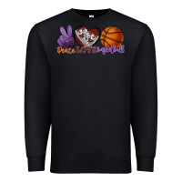 Black peace love basketball Premium Sweatshirt - HowdyJamesFarm