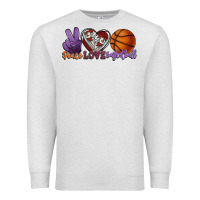 Oatmeal Heather peace love basketball Premium Sweatshirt - HowdyJamesFarm