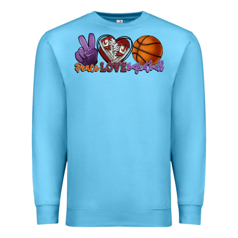 Peace Love Basketball Premium Sweatshirt by HowdyJamesFarm | Teevron