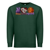 Sports Green peace love basketball Premium Sweatshirt - HowdyJamesFarm