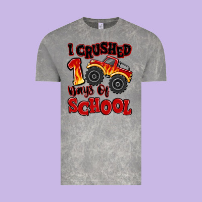 I Crushed 100 Days Of School Monster Truck Vintage Tee Designed By Maliassmallbusiness