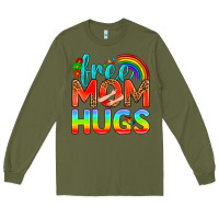 Army Green Pride LGBTQ Free Mom Hugs Long Sleeve Tee - BundleAndBundleShop