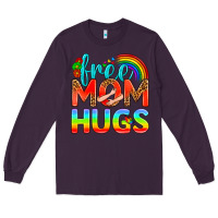 Plum Pride LGBTQ Free Mom Hugs Long Sleeve Tee - BundleAndBundleShop