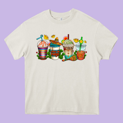 Cinco De Mayo Coffee Cups Heavy Core Tee Designed By Adodesignshop
