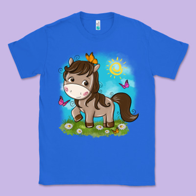 Little Cute Horse Classic Tee Designed By Nancycooperartshop