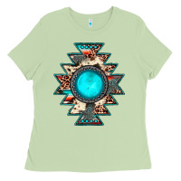 Matcha aztec leopard turquoise gemstone Ladies Tee - JahusDesignShop