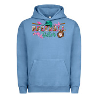 Pigment Pebble Blue baseball sister Urban Hoodie - BundleAndBundleShop