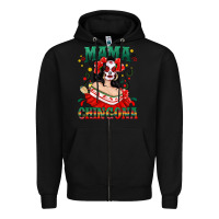 Black Mama Chingona Skull Zipper Hoodie - texasbilliewilder
