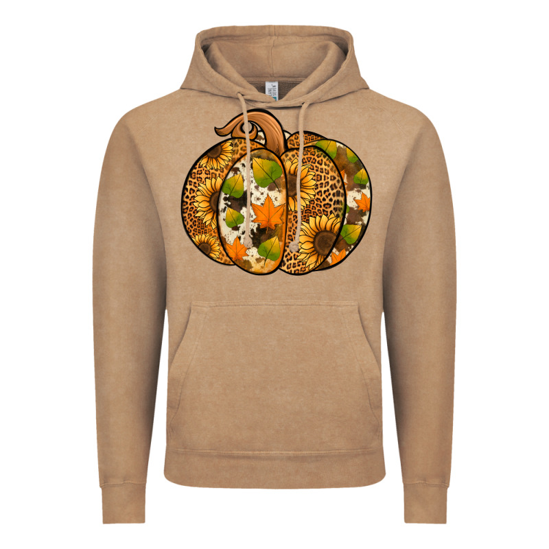 Leopard Cowhide Sunflower Pumpkin Vintage Hoodie by Jasminsmagicworld | Teevron