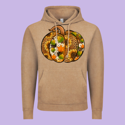 Leopard Cowhide Sunflower Pumpkin Vintage Hoodie Designed By Jasminsmagicworld
