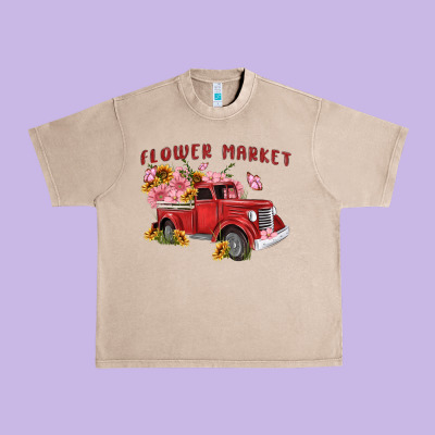 Flower Market Urban Heavy Tee Designed By Maliassmallbusiness