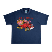 Navy flower market Urban Heavy Tee - MaliasSmallBusiness