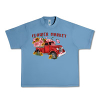 Pebble Blue flower market Urban Heavy Tee - MaliasSmallBusiness