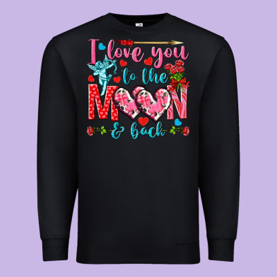 I Love You To The Moon And Back Valentine's Day Premium Sweatshirt Designed By Howdyjamesfarm