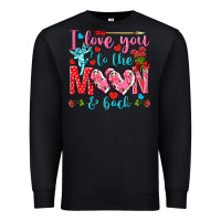 Black I love you to the moon and back Valentine's Day Premium Sweatshirt - HowdyJamesFarm