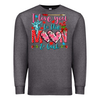 Charcoal Heather I love you to the moon and back Valentine's Day Premium Sweatshirt - HowdyJamesFarm