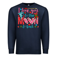 Navy I love you to the moon and back Valentine's Day Premium Sweatshirt - HowdyJamesFarm