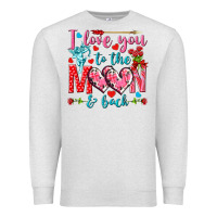 Oatmeal Heather I love you to the moon and back Valentine's Day Premium Sweatshirt - HowdyJamesFarm