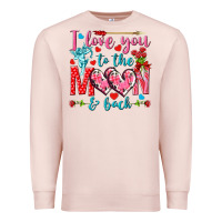 Pale Pink I love you to the moon and back Valentine's Day Premium Sweatshirt - HowdyJamesFarm