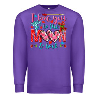 Purple I love you to the moon and back Valentine's Day Premium Sweatshirt - HowdyJamesFarm