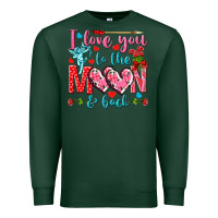 Sports Green I love you to the moon and back Valentine's Day Premium Sweatshirt - HowdyJamesFarm
