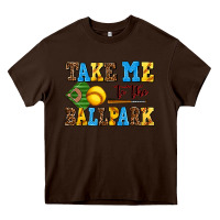 Chocolate Brown take me to the ballpark softball Heavy Core Tee - AdoDesignShop