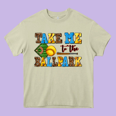 Take Me To The Ballpark Softball Heavy Core Tee Designed By Adodesignshop