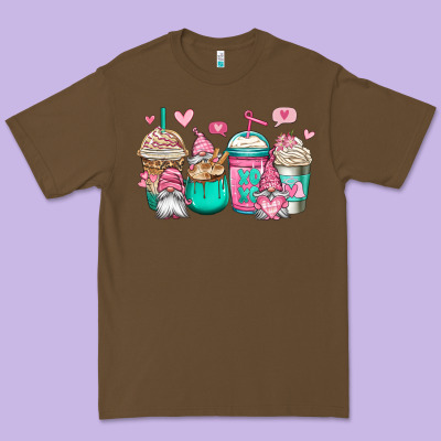 Valentines Day Gnomes Coffee Cups Premium Tee Designed By Jasminsmagicworld