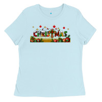 Baby Blue christmas with christmas cross libbey glass Ladies Tee - BundleAndBundleShop