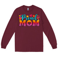 Burgundy Proud Mom Lesbian Long Sleeve Tee - BundleAndBundleShop