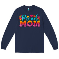 Navy Proud Mom Lesbian Long Sleeve Tee - BundleAndBundleShop