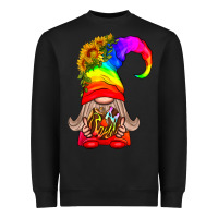 Black LGBTQ+ Pride Gnome With Donut Heavyweight Sweatshirt - BundleAndBundleShop