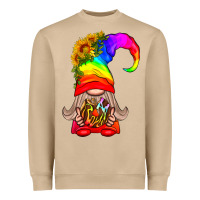 Mushroom LGBTQ+ Pride Gnome With Donut Heavyweight Sweatshirt - BundleAndBundleShop