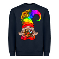 Navy LGBTQ+ Pride Gnome With Donut Heavyweight Sweatshirt - BundleAndBundleShop