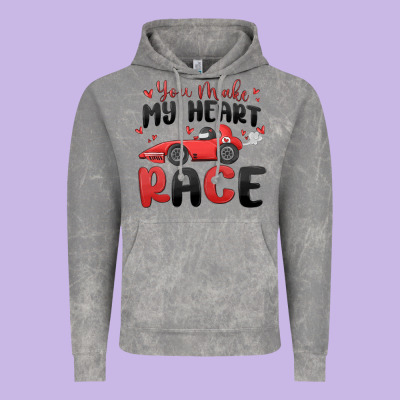 You Make My Heart Race Valentine's Day Vintage Hoodie Designed By Maliassmallbusiness