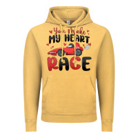 Vintage Mustard you make my heart race valentine's day Vintage Hoodie - MaliasSmallBusiness