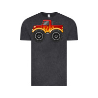 Vintage Black monster truck with flames Vintage Tee - MaliasSmallBusiness