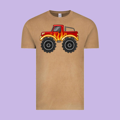 Monster Truck With Flames Vintage Tee Designed By Maliassmallbusiness