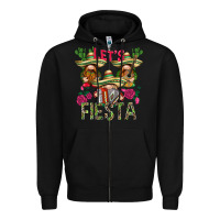 Black Let's Fiesta with gnomes Zipper Hoodie - NancyCooperArtShop