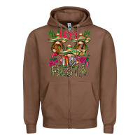 Chestnut Let's Fiesta with gnomes Zipper Hoodie - NancyCooperArtShop