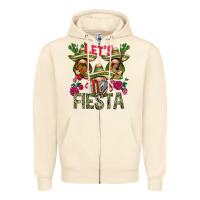 Sandshell Let's Fiesta with gnomes Zipper Hoodie - NancyCooperArtShop