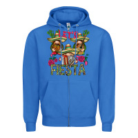 True Royal Let's Fiesta with gnomes Zipper Hoodie - NancyCooperArtShop