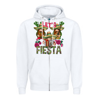 White Let's Fiesta with gnomes Zipper Hoodie - NancyCooperArtShop