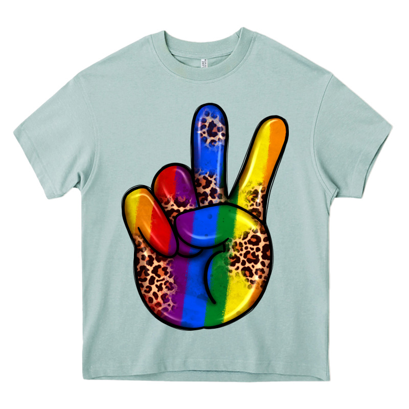 Pride Leopard Peace Hand Heavy Core Tee by JahusDesignShop | Teevron