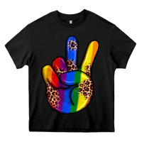 Black pride leopard peace hand Heavy Core Tee - JahusDesignShop