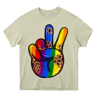 Mossy pride leopard peace hand Heavy Core Tee - JahusDesignShop