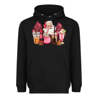 Black pink christmas pink tree santa coffe cups Heavyweight Hoodie - CowGirlArtShop