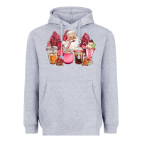 Heather Grey pink christmas pink tree santa coffe cups Heavyweight Hoodie - CowGirlArtShop