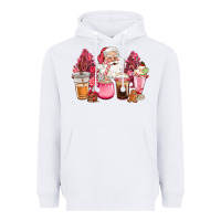 White pink christmas pink tree santa coffe cups Heavyweight Hoodie - CowGirlArtShop