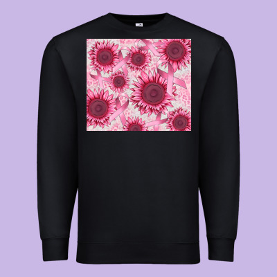 Breast Cancer Sunflower Premium Sweatshirt Designed By Cowgirlartshop